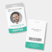 Moderm aangepaste foto- en naamplaatje badge (Voor- en achterkant)