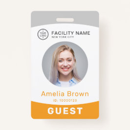 Moderm aangepaste foto- en naamplaatje badge