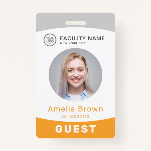 Moderm aangepaste foto- en naamplaatje badge (Voorkant)