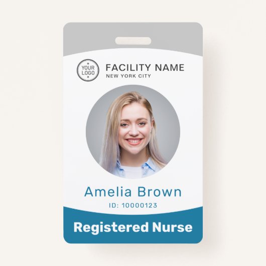 Moderm aangepaste foto- en naamplaatje badge (Voorkant)