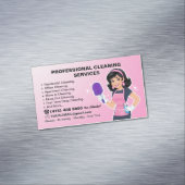 Moderm Maid Janitorial Lady House Cleaning Service Magnetisch Visitekaartje (Voorbeeld)