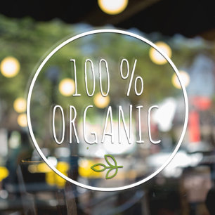 Modern 100 % Biologisch   Gezond Eten   Eco Groen Raamsticker