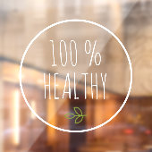 Modern 100 % Gezond | Gezond Eten | Eco Groen Raamsticker (Vel 2)