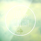 Modern 100 % Gezond | Gezond Eten | Eco Groen Raamsticker (Vel 3)