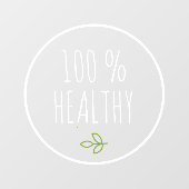 Modern 100 % Gezond | Gezond Eten | Eco Groen Raamsticker (Vel)