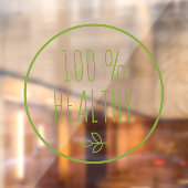 Modern 100% Gezond | Gezond Eten | Eco Groen Raamsticker (Vel 2)
