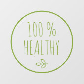 Modern 100% Gezond | Gezond Eten | Eco Groen Raamsticker (Vel)