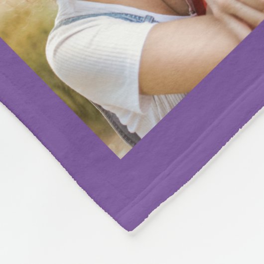 Modern 10 Photo Collage Family Name Quote  Purple Fleece Deken (Hoek)