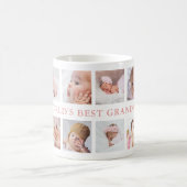 Modern 10 Photo Collage Pink World's Best Grandma Koffiemok (Center)