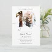 Modern 10th Wedding Jubileum 2 Foto Kaart (Staand voorkant)