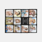 Modern 11 Foto Collage Persoonlijk Zwart Fleece Deken (Voorkant (Horizontaal))