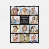 Modern 11 Foto Collage Persoonlijk Zwart Fleece Deken (Voorkant)