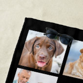 Modern 11 Foto Collage Persoonlijk Zwart Strandlaken (In situ)