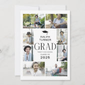 Modern 11 Photo Collage AFSTUDEERDER Afstuderen Aankondiging (Voorkant)