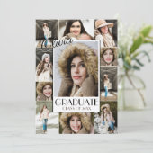 Modern 11 Photo Collage Afstuderen Aankondiging (Staand voorkant)