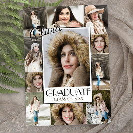 Modern 11 Photo Collage Afstuderen Aankondiging
