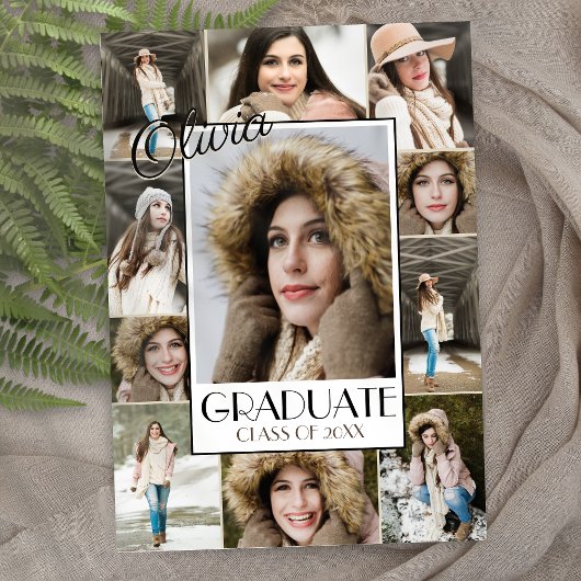 Modern 11 Photo Collage Afstuderen Aankondiging