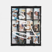 Modern 12 aangepaste foto collage scherm LOVE scri Fleece Deken (Voorkant)