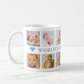 Modern 12 Foto Collage Blue World's Best Grandma  Koffiemok (Links)