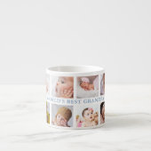 Modern 12 Foto Collage Blue World's Best Grandpa Espresso Kop (Voorkant)