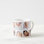 Modern 12 Foto Collage Blue World's Best Grandpa Espresso Kop (Voorkant rechts)