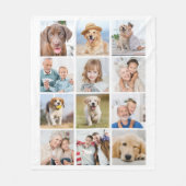 Modern 12 Fotocollage Custom Familie Vrienden Huis Fleece Deken (Voorkant)