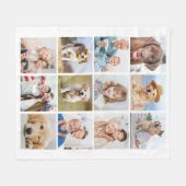 Modern 12 Fotocollage Custom Familie Vrienden Huis Fleece Deken (Voorkant (Horizontaal))