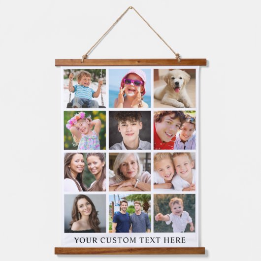 Modern 12 Fotocollage Hangend Wandkleed (Voorkant)