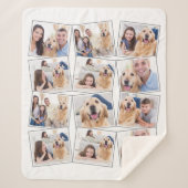 Modern 12 Fotocollage Sherpa Deken (Voorkant)