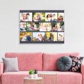 Modern 12 Gray Stretched Canvas fotometselrooster (Insitu (Woonkamer))