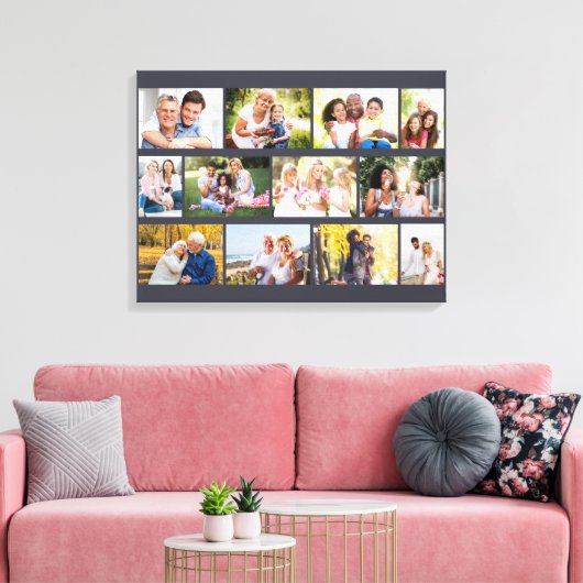 Modern 12 Gray Stretched Canvas fotometselrooster Afdruk (Insitu (Woonkamer))