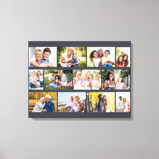 Modern 12 Gray Stretched Canvas fotometselrooster Afdruk (Voorkant)