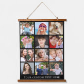 Modern 12 Photo Collage Black Hangend Wandkleed (Voorkant)