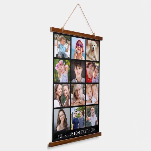 Modern 12 Photo Collage Black Hangend Wandkleed (Gebogen)