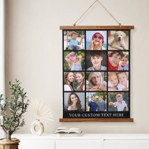 Modern 12 Photo Collage Black Hangend Wandkleed