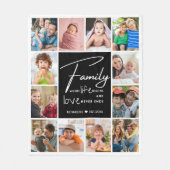 Modern 12 Photo Collage Family Name Quote     Fleece Deken (Voorkant)