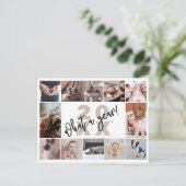 Modern 12 Photo Collage What A Year Feestdagenkaart (Staand voorkant)