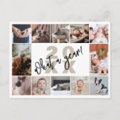 Modern 12 Photo Collage What A Year Feestdagenkaart (Voorkant)