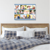 Modern 12 Photo Masonry Grid Blue Stretched Canvas (Insitu (Slaapkamer))