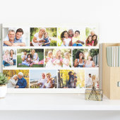 Modern 12 Photo Masonry Grid White Canvas Afdruk