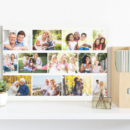 Modern 12 Photo Masonry Grid White Canvas Afdruk