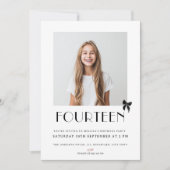 Modern 14th Teenager Photo Fouteen Birthday Party Kaart (Voorkant)