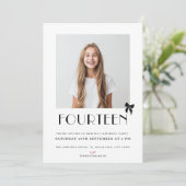 Modern 14th Teenager Photo Fouteen Birthday Party Kaart (Staand voorkant)