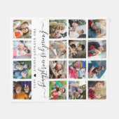 Modern 16 Foto Collage Quote Familienaam    Fleece Deken (Voorkant (Horizontaal))