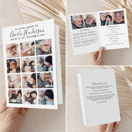 Modern 16-foto gevouwen rouwprogramma programma