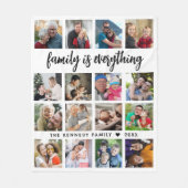 Modern 16 Photo Collage Familienaam Quote Fleece Deken (Voorkant)
