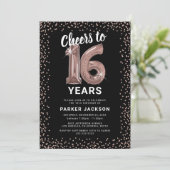 Modern 16e Verjaardag Roos Gold Kaart (Staand voorkant)