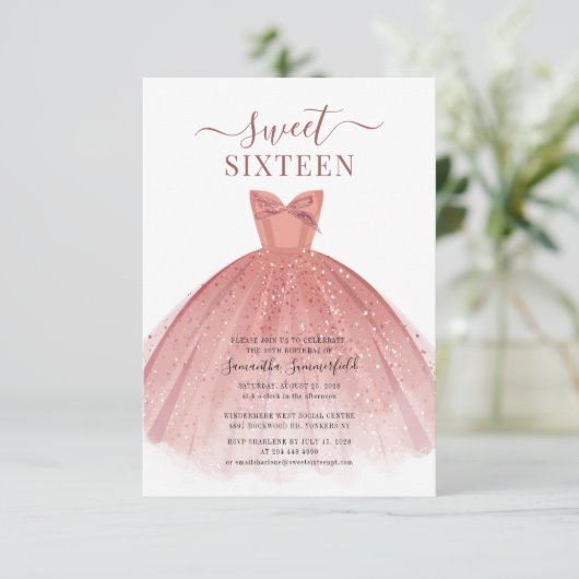 Modern 16e verjaardagsfeest kaart (Staand voorkant)