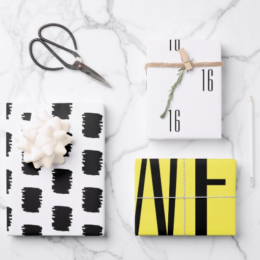 MOdern 16e verjaardagsfeestje inpakpapier (Voorkant)