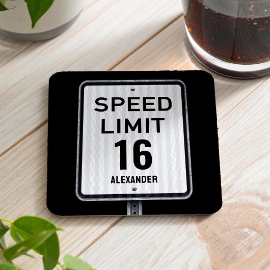 Modern 16th Birthday Speed Sign Kartonnen Onderzetters